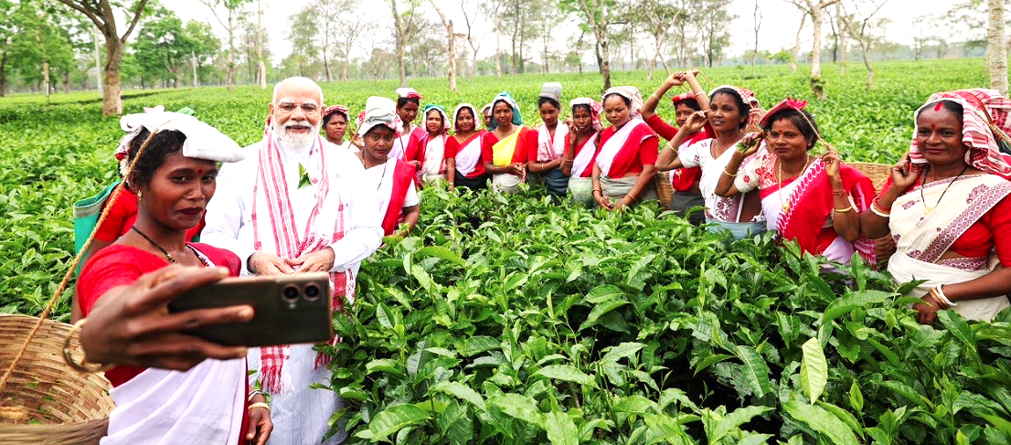 Assam tea garden visit by Narendra Modi