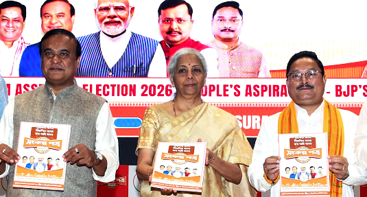 BJP Releases Assam Election Manifesto with 31 Promises, Boosts Women’s Aid and Jobs Plan