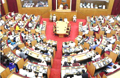 Odisha Legislative Assembly building during a special session on Women’s Reservation Bill