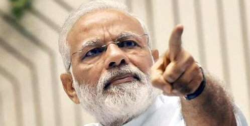 Prime Minister Narendra Modi addressing a political rally in Barrackpore during West Bengal elections