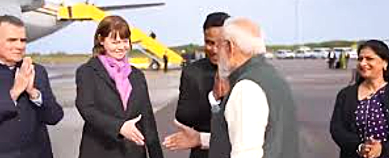 Modi Arrives in Norway for India-Nordic Summit