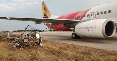 Air India aircraft safely landing at Raipur Airport after bird strike incident