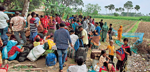 Burned houses in Manipur's Kamjong district after fresh Naga-Kuki tensions and village arson.