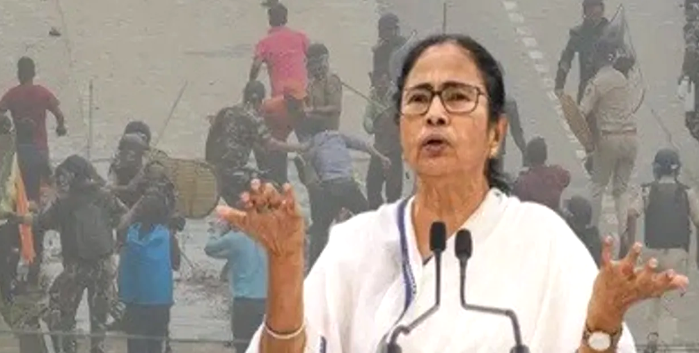 Mamata Banerjee addressing allegations against the BJP during a political statement.