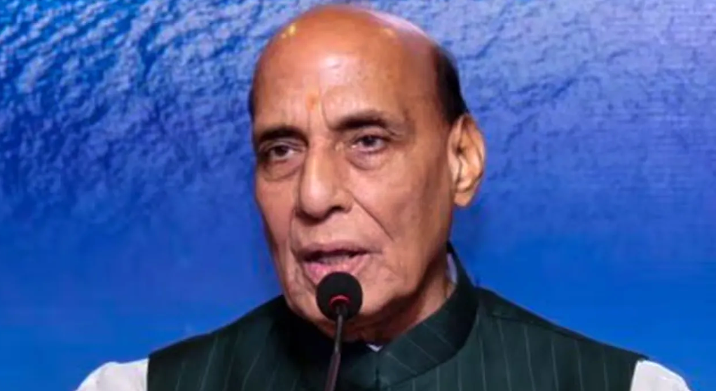 Defence Minister Rajnath Singh attends the commissioning ceremony of INS Mahendragiri.