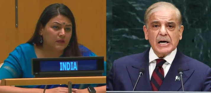 India’s representative speaks during the UN General Assembly